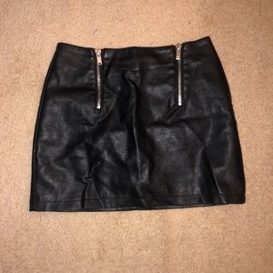 Black Leather Mini Skirt